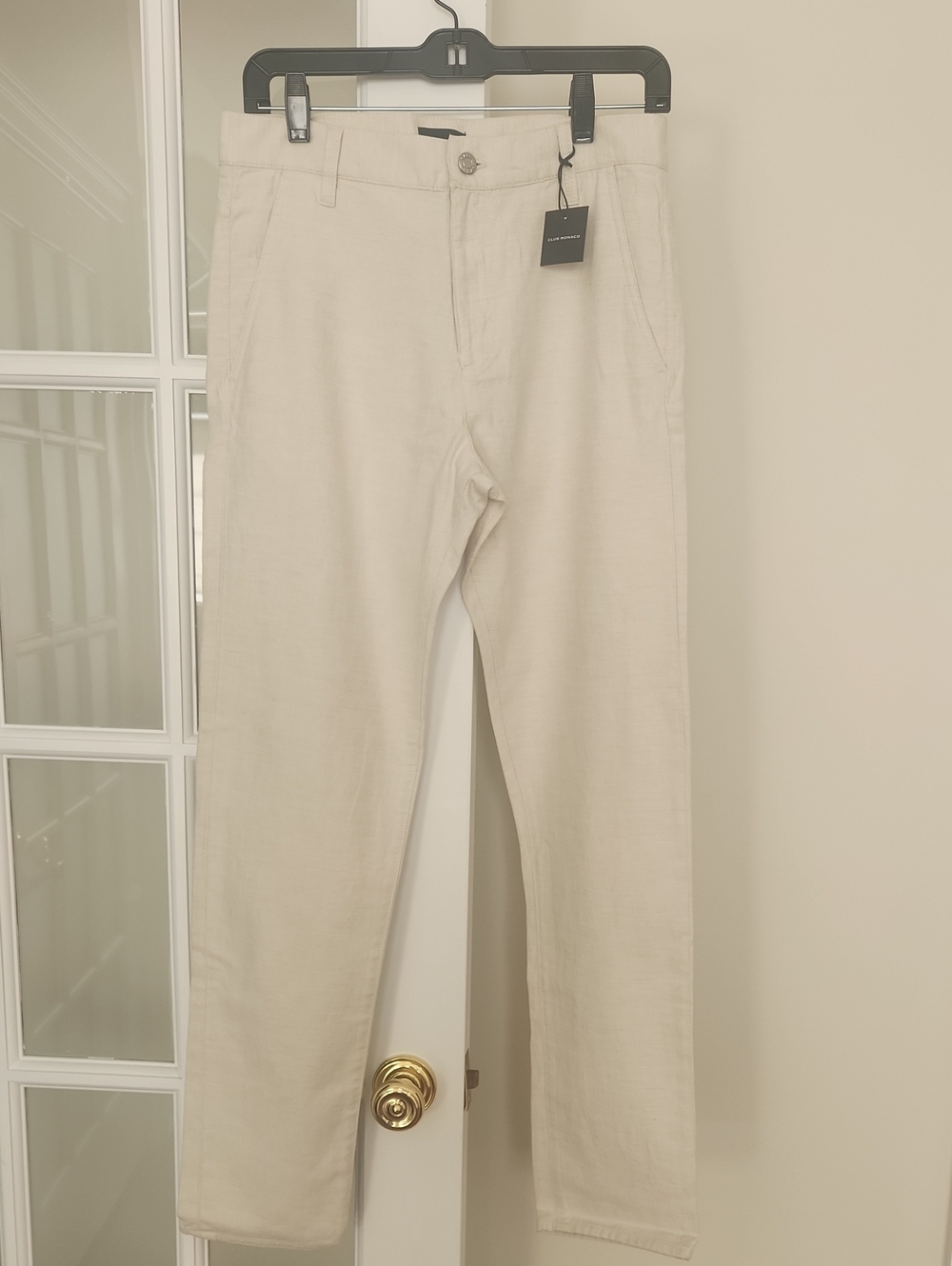 NWT Club Monaco Men's Light Beige Slim Chinos